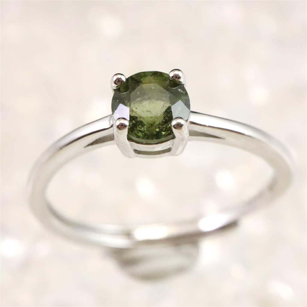 モルダバイト 5mmラウンドカット リング フリーサイズ type.A #85680 | 2枚目