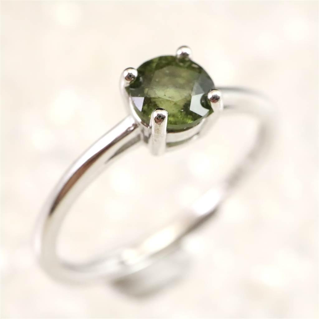 モルダバイト 5mmラウンドカット リング フリーサイズ type.A #85680 | 3枚目