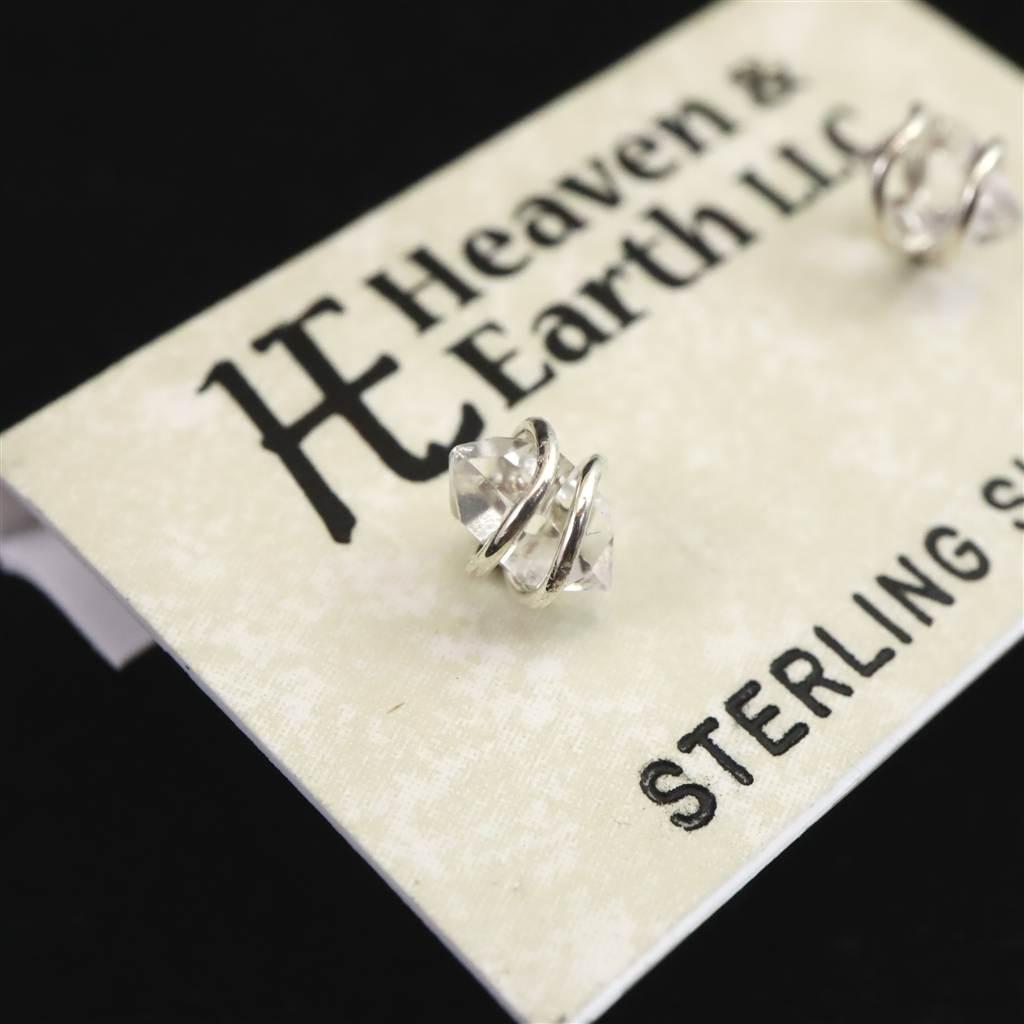 H&E社 ハーキマーダイヤモンド　原石　ピアス  #54778 | 3枚目