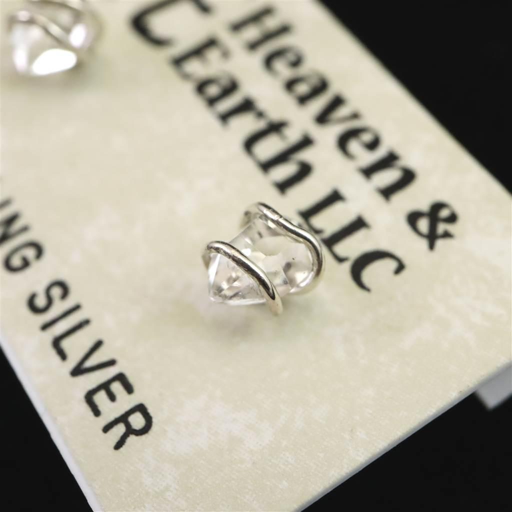 H&E社 ハーキマーダイヤモンド　原石　ピアス  #54778 | 4枚目