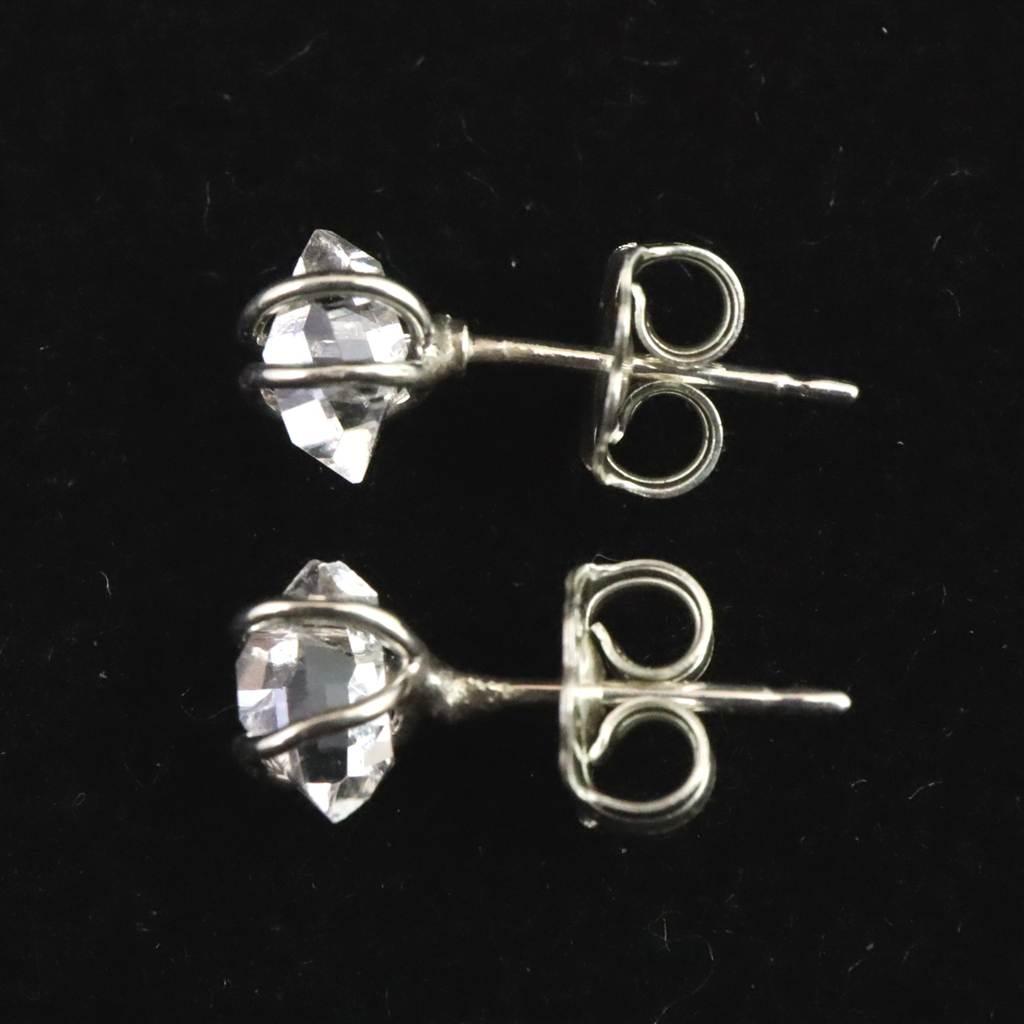 H&E社 ハーキマーダイヤモンド　原石　ピアス  #54778 | 5枚目