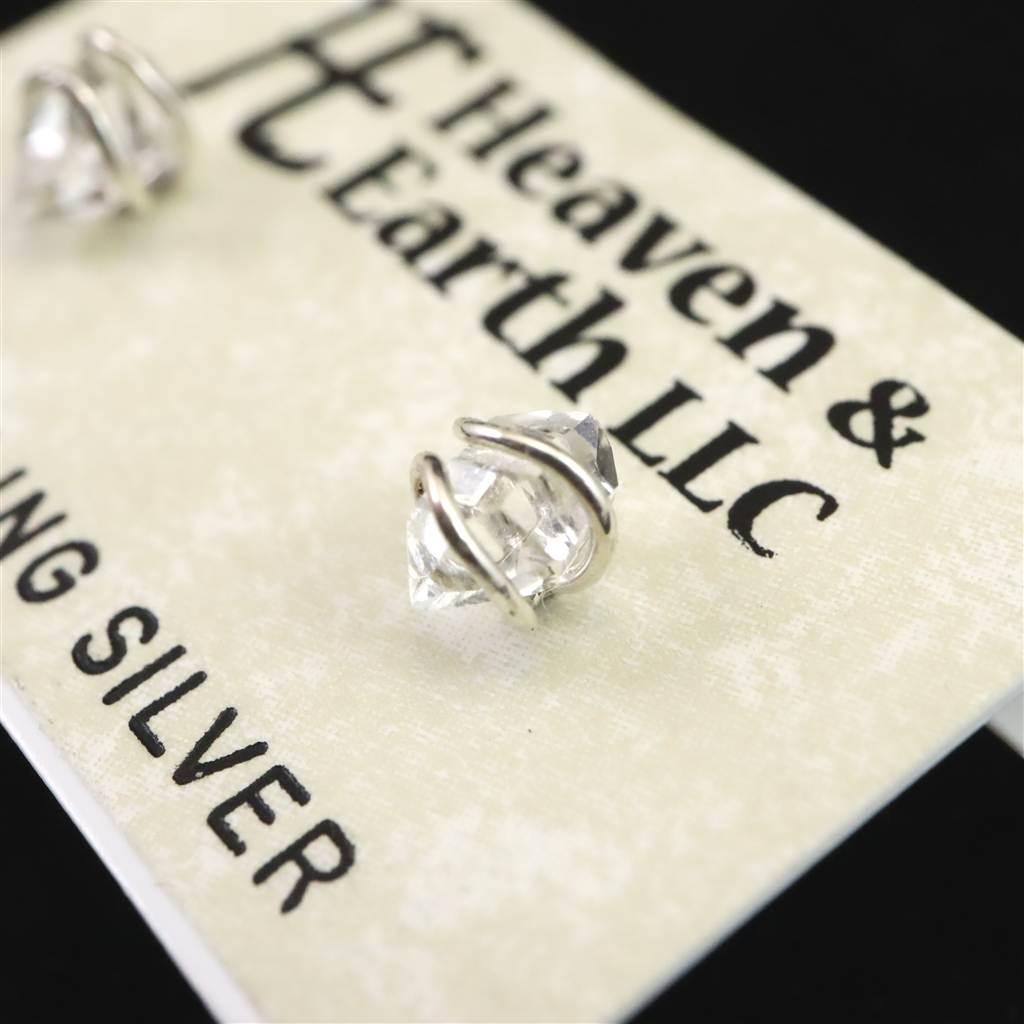 H&E社 ハーキマーダイヤモンド　原石　ピアス  #18579 | 3枚目