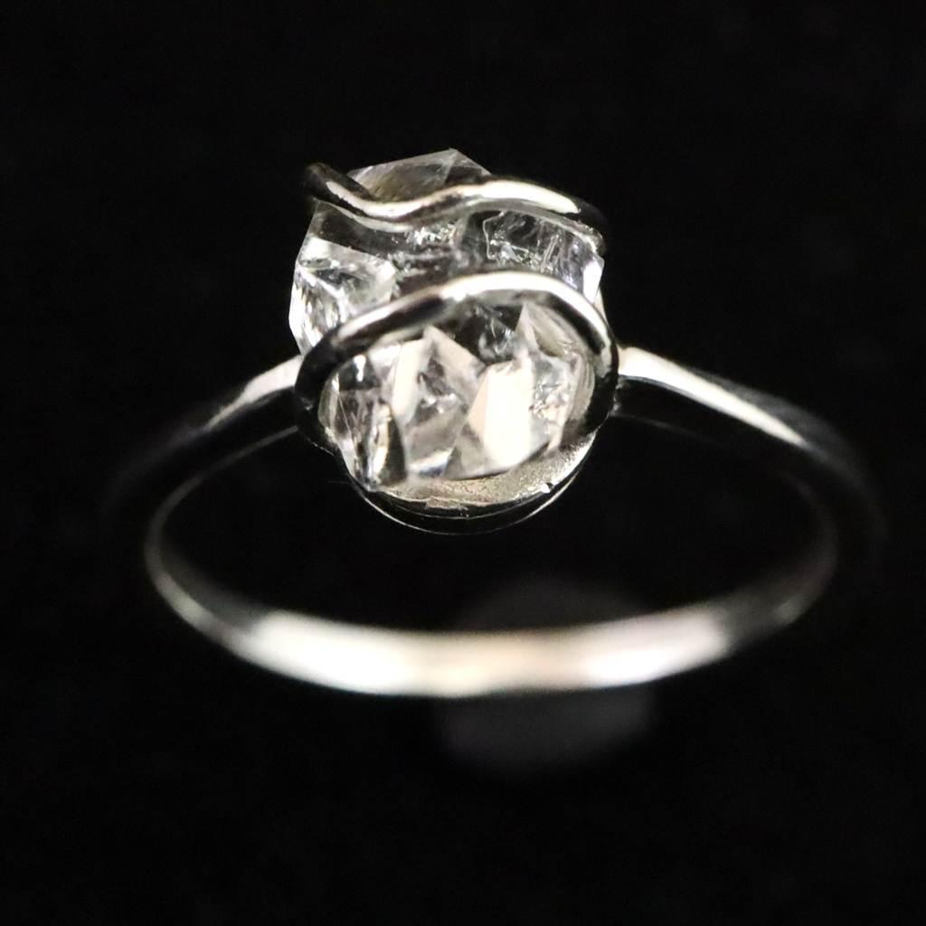 H&E社 ハーキマーダイヤモンド 原石 リング 11号 1.6ｇ #972241枚目の画像