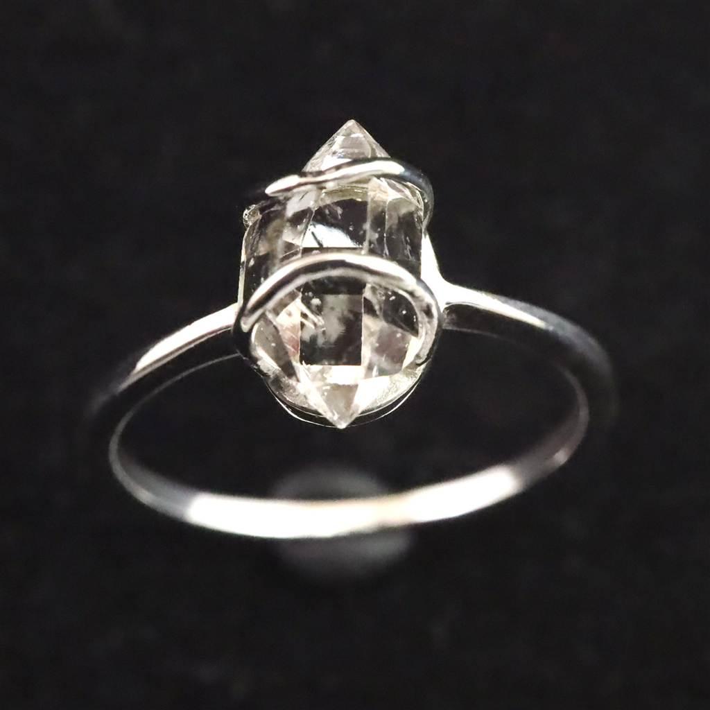 H&E社 ハーキマーダイヤモンド 原石 リング 14号 1.6ｇ #41467