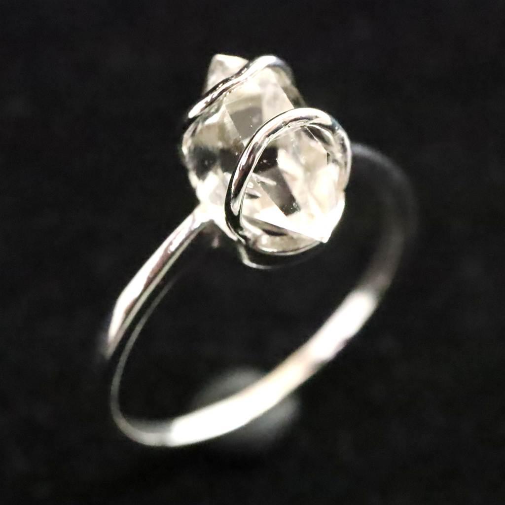 H&E社 ハーキマーダイヤモンド 原石 リング 14号 1.6ｇ #41467 | 3枚目