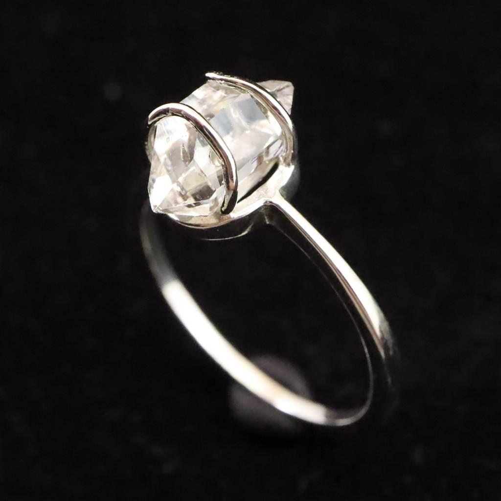 H&E社 ハーキマーダイヤモンド 原石 リング 14号 1.6ｇ #41467 | 4枚目