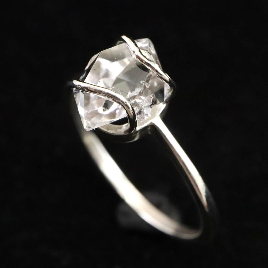 H&E社 ハーキマーダイヤモンド 原石 リング 16号 1.7ｇ #92384 | 4枚目