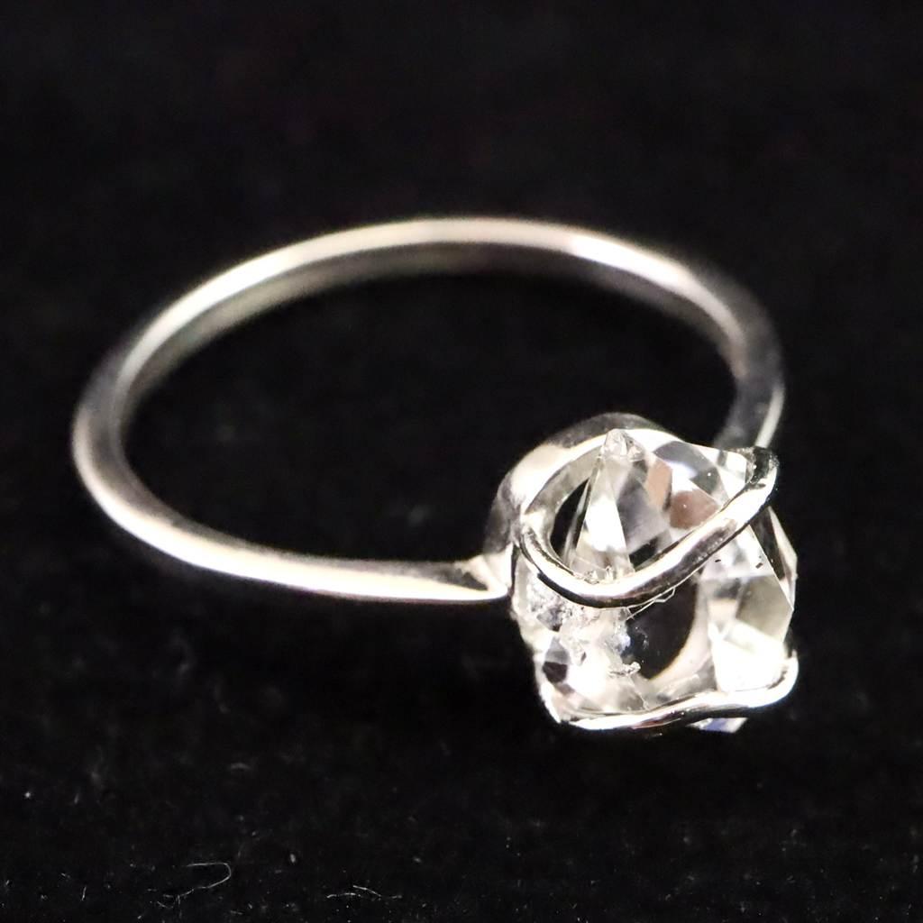 H&E社 ハーキマーダイヤモンド 原石 リング 16号 1.7ｇ #92384 | 5枚目