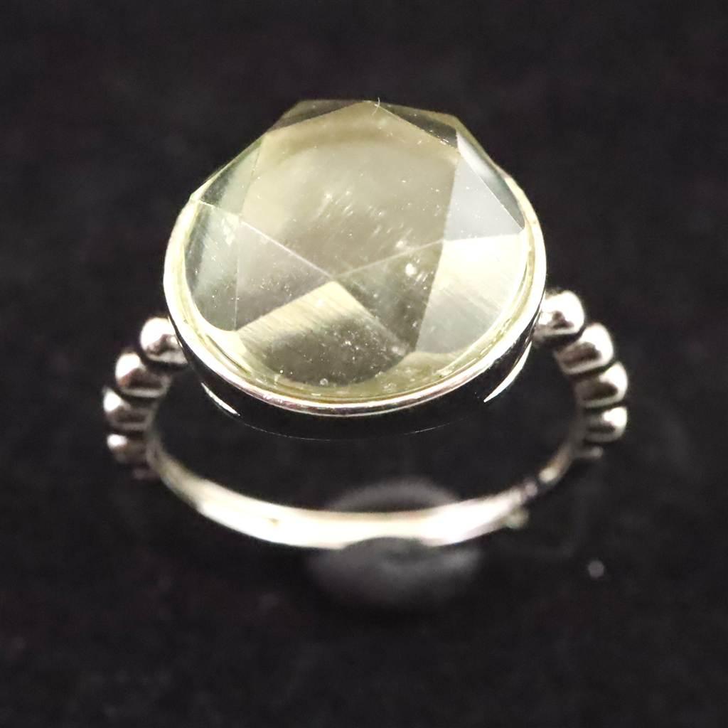 リビアンデザートグラス 12mmヘキサゴンカット リング  2.75g  #69103