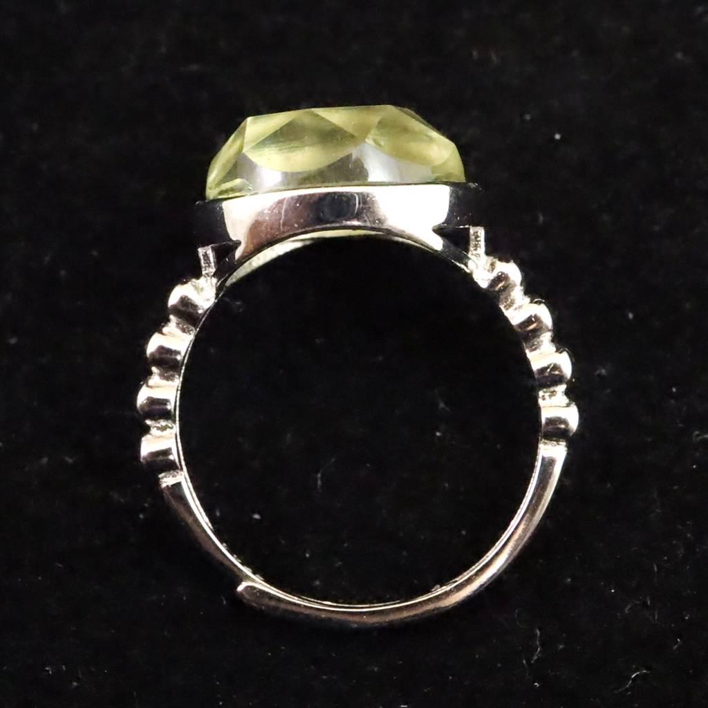 リビアンデザートグラス 12mmヘキサゴンカット リング  2.75g  #69103 | 5枚目