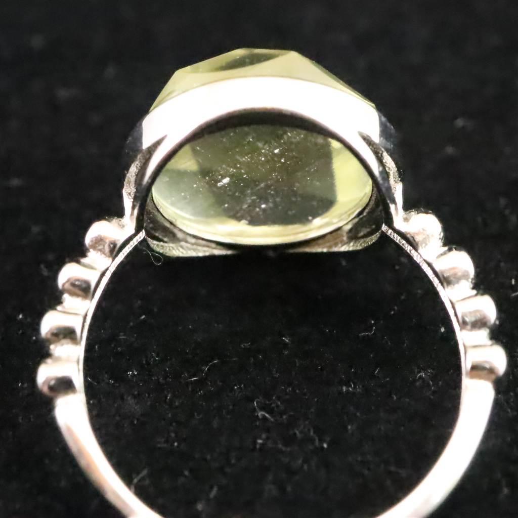 リビアンデザートグラス 12mmヘキサゴンカット リング  2.75g  #69103 | 6枚目