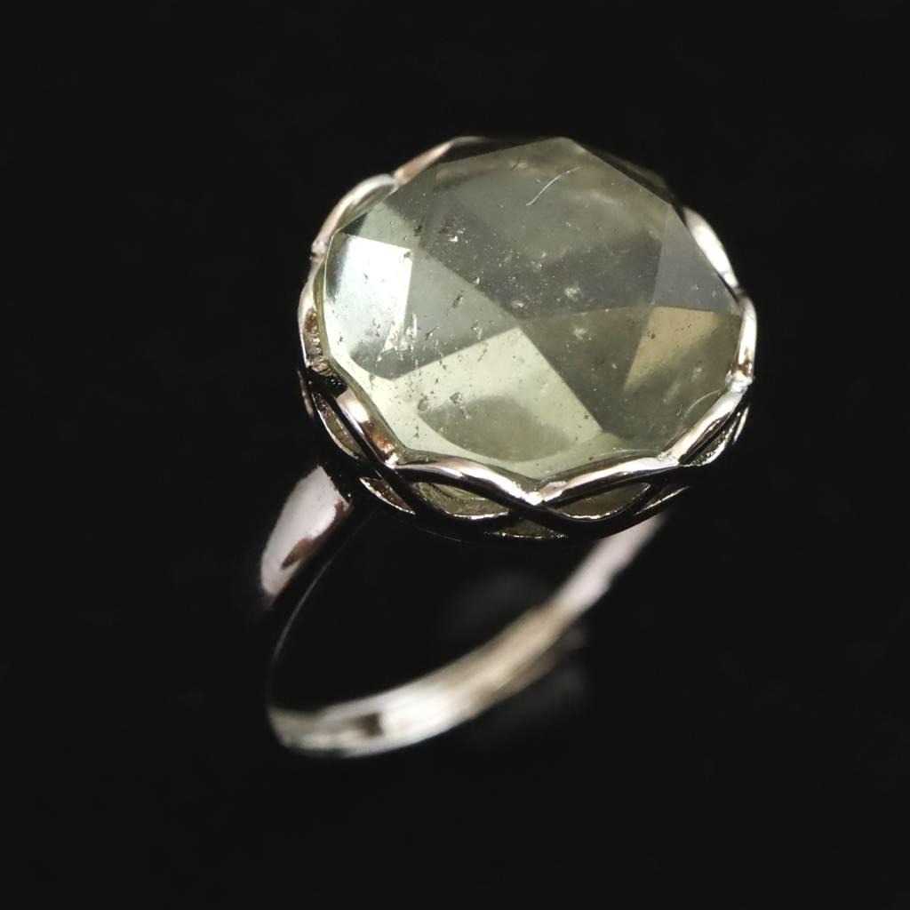 リビアンデザートグラス 11.5mmヘキサゴンカット リング  2.9g  #16528 | 4枚目