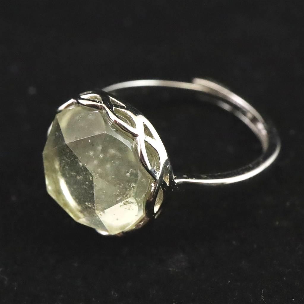 リビアンデザートグラス 11.5mmヘキサゴンカット リング  2.9g  #16528 | 6枚目