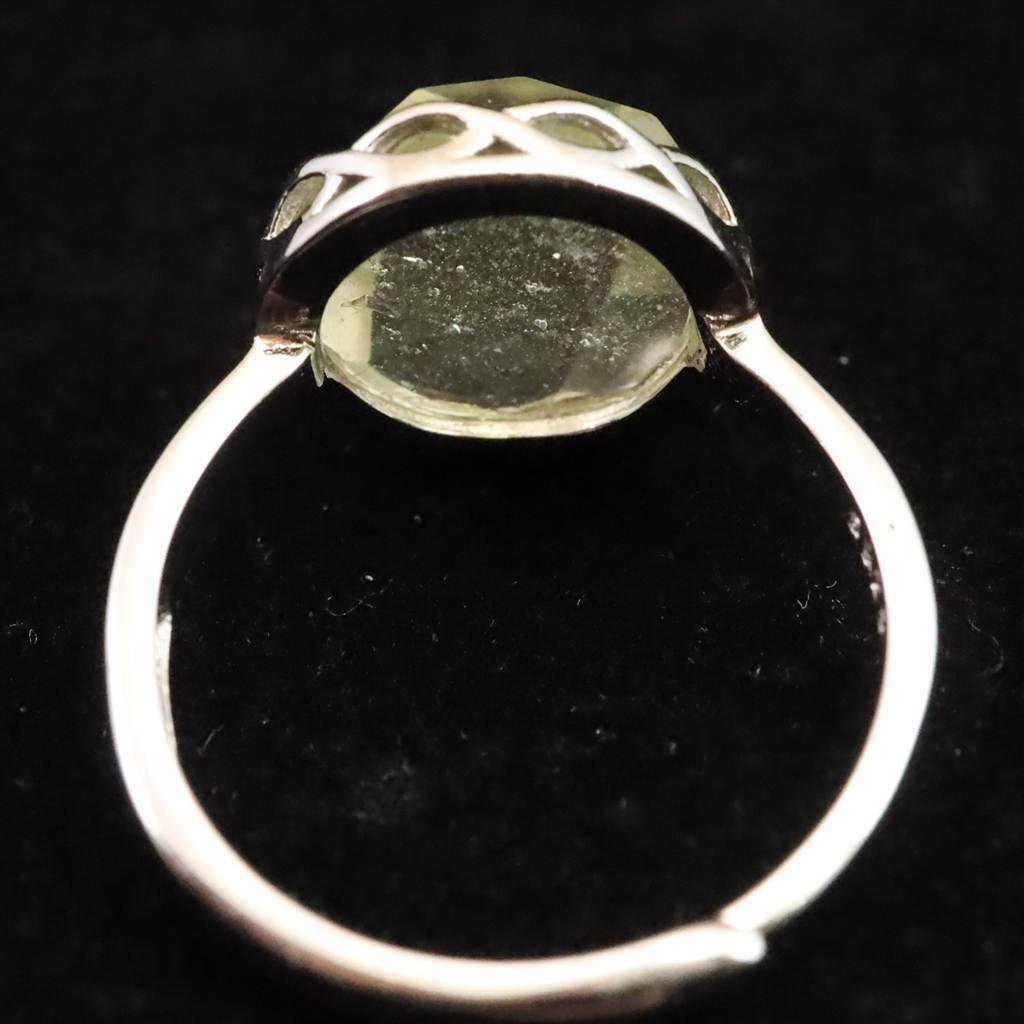 リビアンデザートグラス 11.5mmヘキサゴンカット リング  2.9g  #16528 | 7枚目