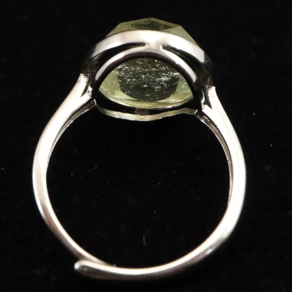 リビアンデザートグラス 12mmヘキサゴンカット リング  2.7g  #71844 | 6枚目