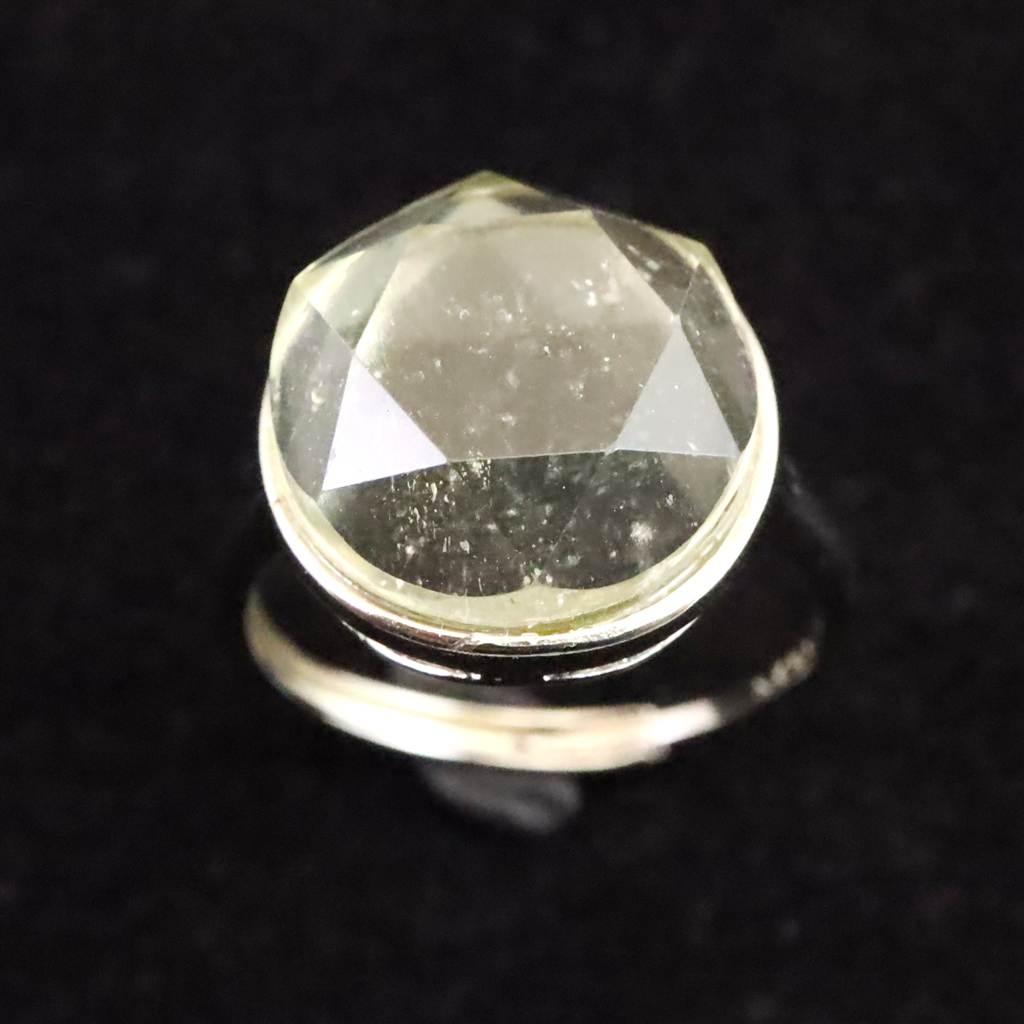 リビアンデザートグラス 13.5mmヘキサゴンカット リング  3.3g  #42946