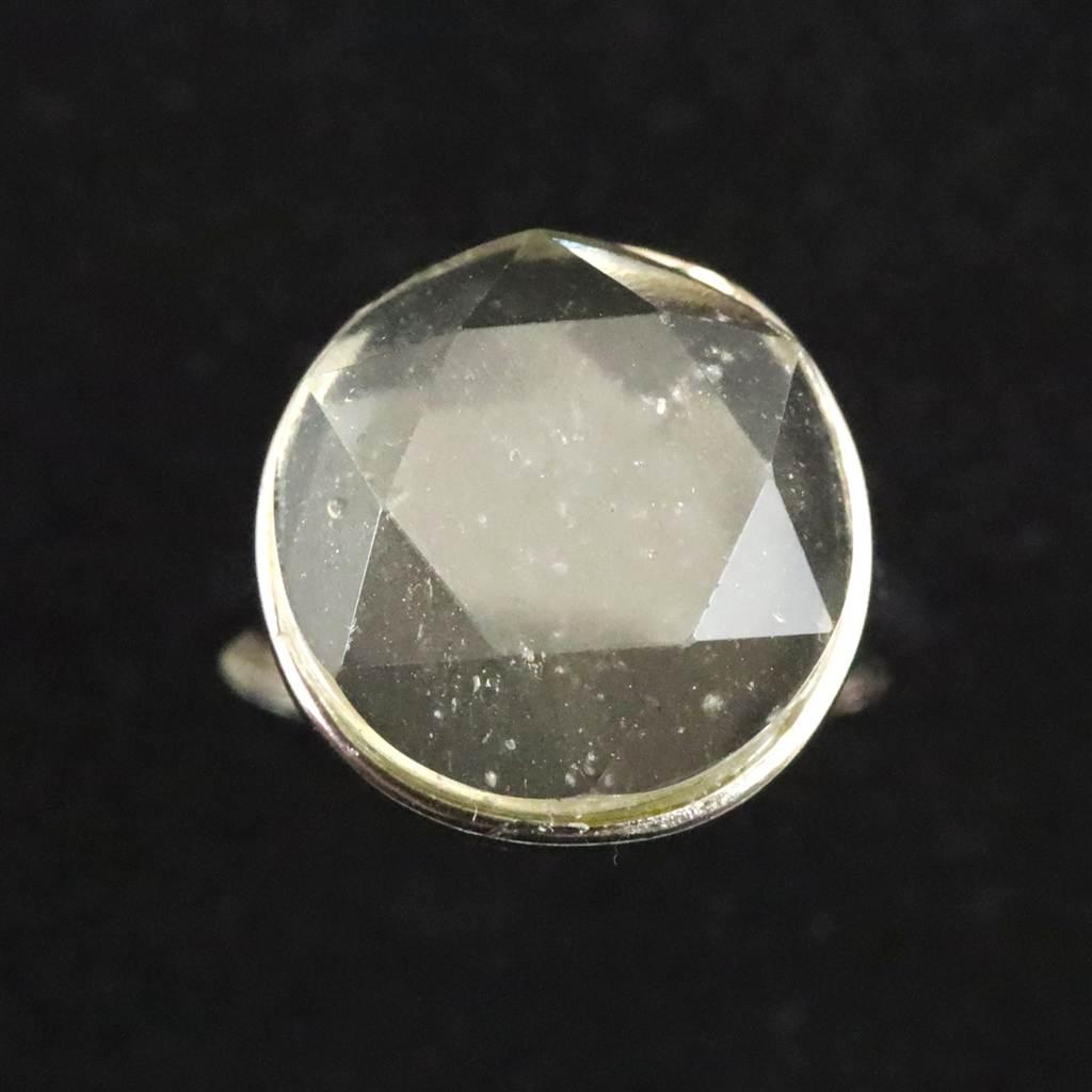 リビアンデザートグラス 13.5mmヘキサゴンカット リング  3.3g  #42946 | 2枚目