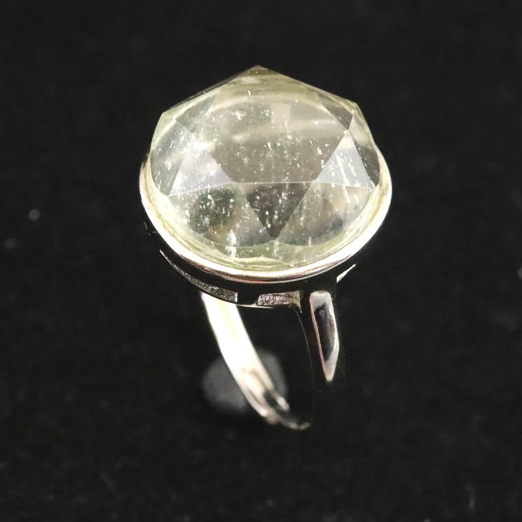 リビアンデザートグラス 13.5mmヘキサゴンカット リング  3.3g  #42946 | 4枚目