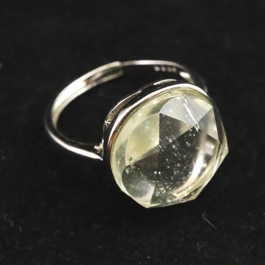 リビアンデザートグラス 13.5mmヘキサゴンカット リング  3.3g  #42946 | 5枚目