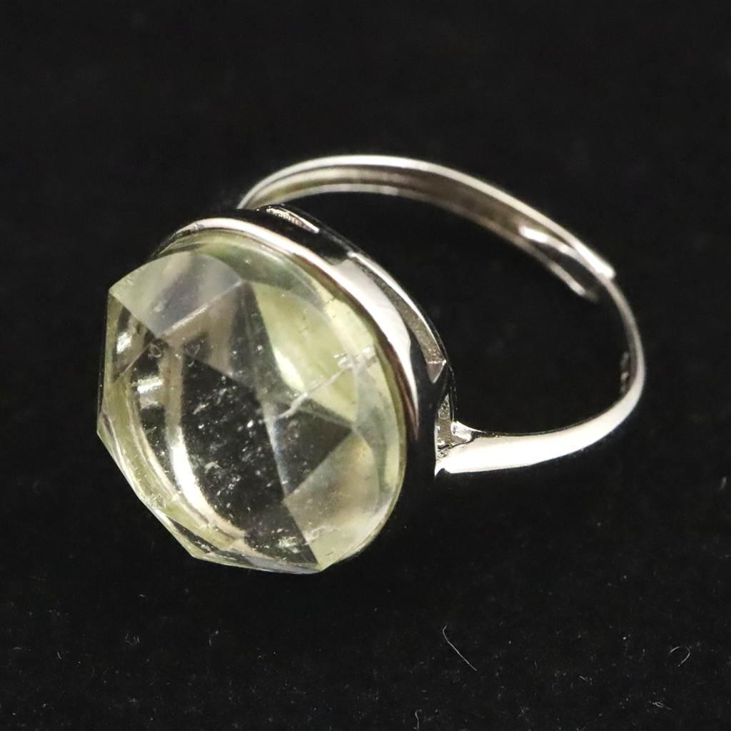 リビアンデザートグラス 13.5mmヘキサゴンカット リング  3.3g  #42946 | 6枚目