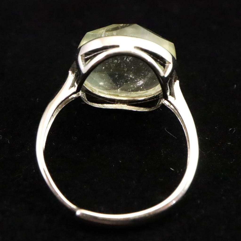 リビアンデザートグラス 13.5mmヘキサゴンカット リング  3.3g  #42946 | 7枚目