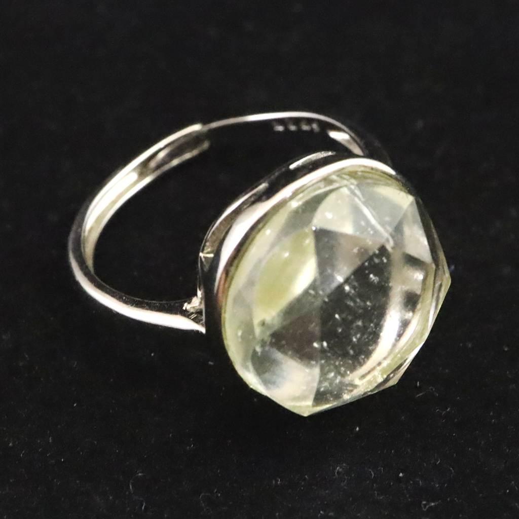 リビアンデザートグラス 13.5mmヘキサゴンカット リング  3.3g  #42946 | 8枚目