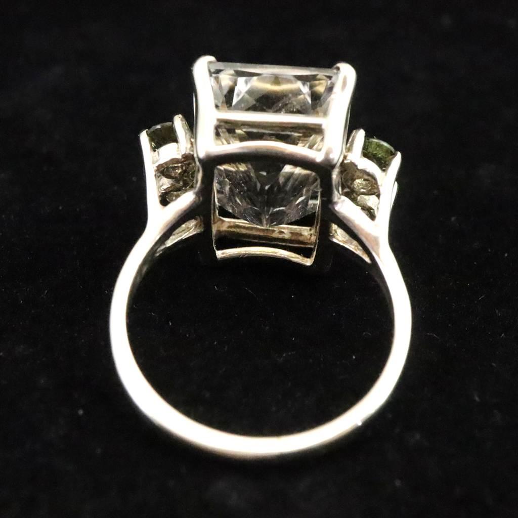 H＆E社 アゼツライト　モルダバイト コンビ リング 10号  現品 3.8g #30573 | 3枚目