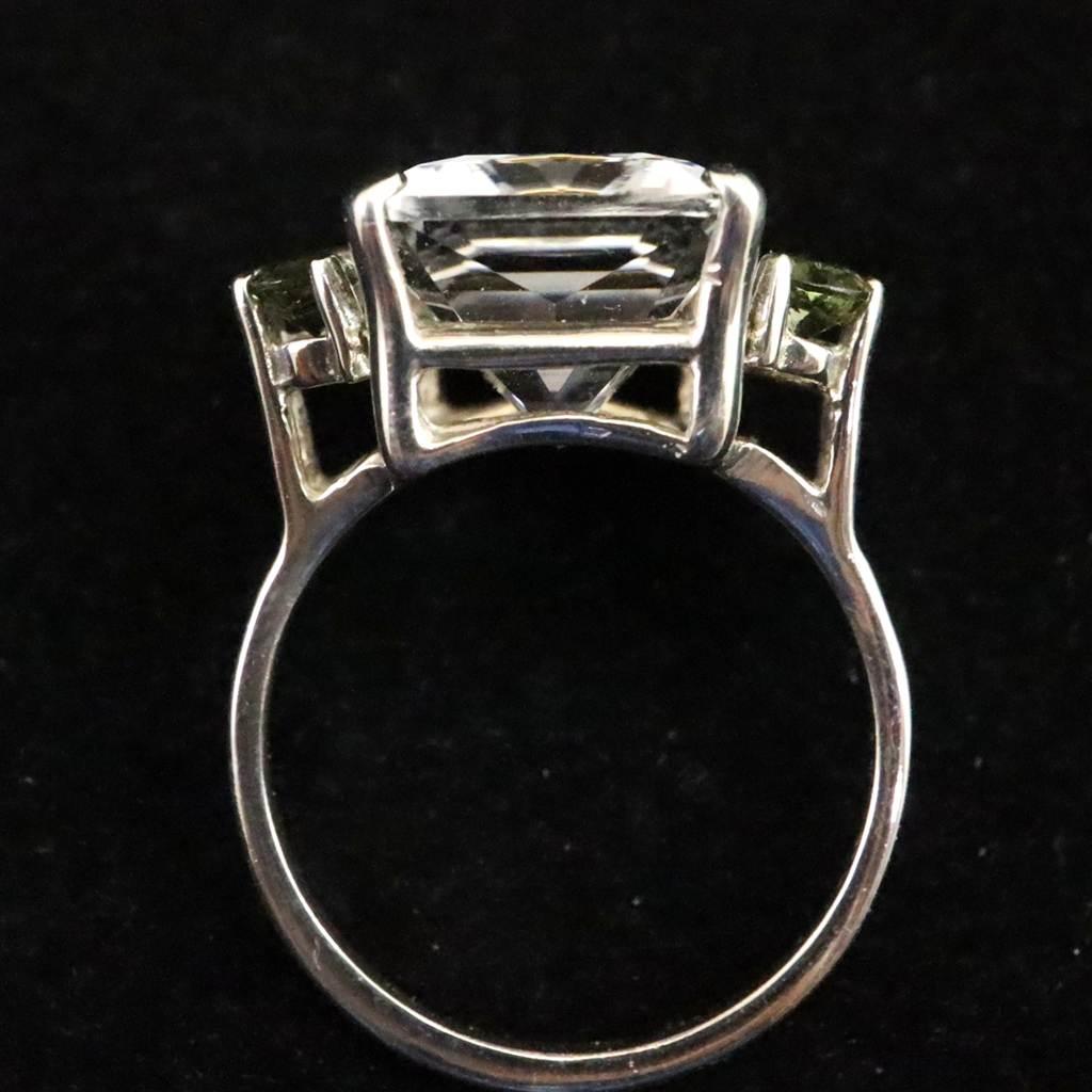 H＆E社 アゼツライト　モルダバイト コンビ リング 10号  現品 3.8g #30573 | 4枚目