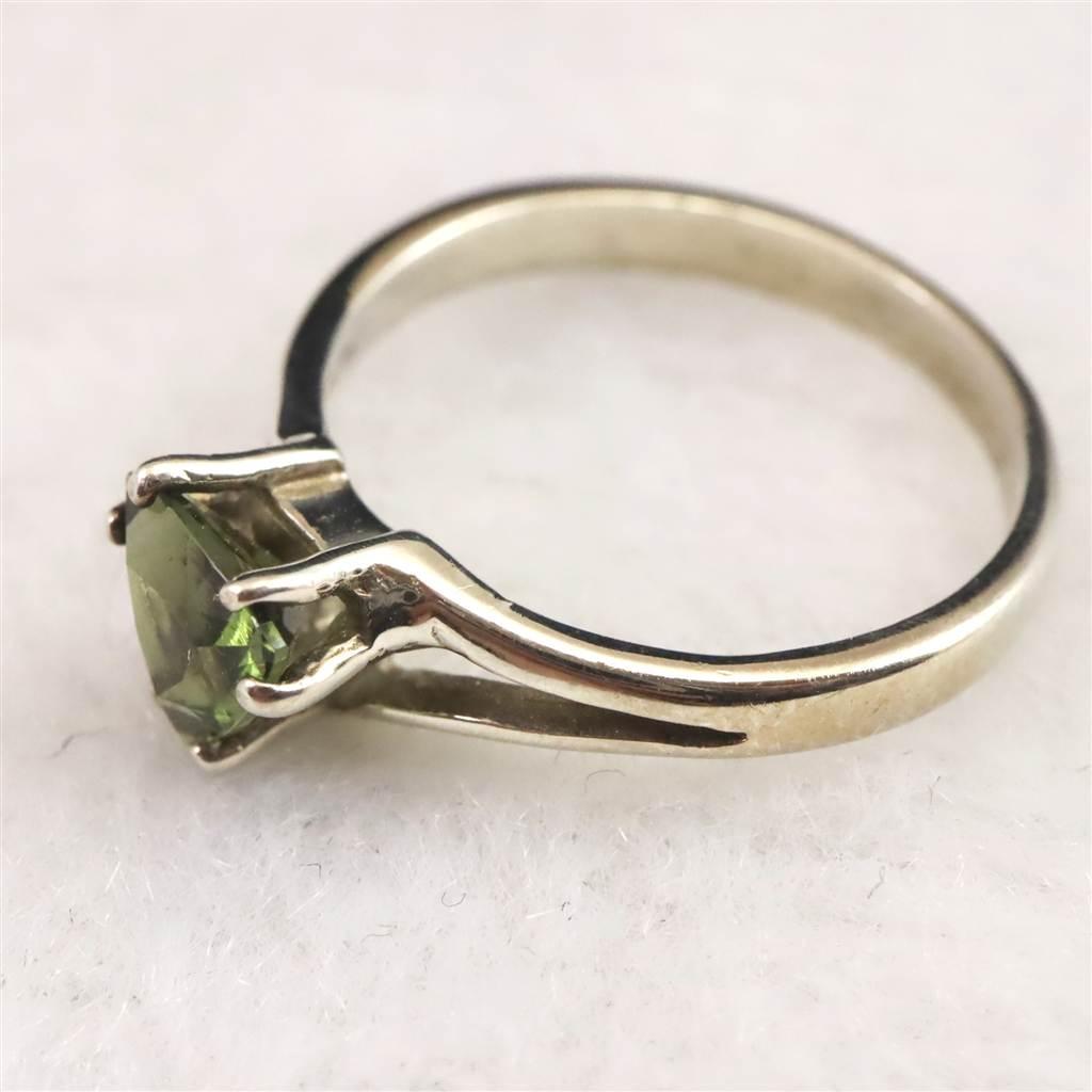 H&E社　モルダバイト 6mmトライアングルカット リング 10号  1.8ｇ 現品 #60573 | 4枚目