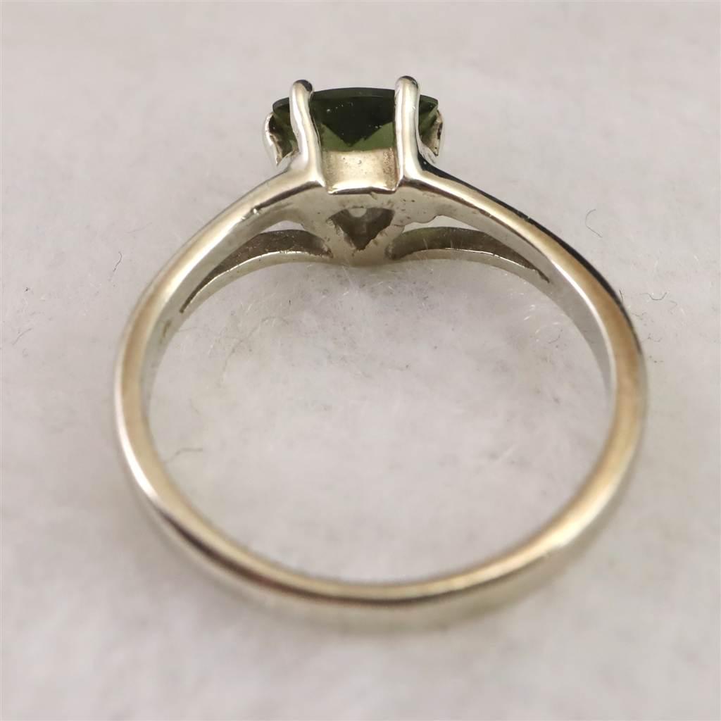 H&E社　モルダバイト 6mmトライアングルカット リング 10号  1.8ｇ 現品 #60573 | 5枚目