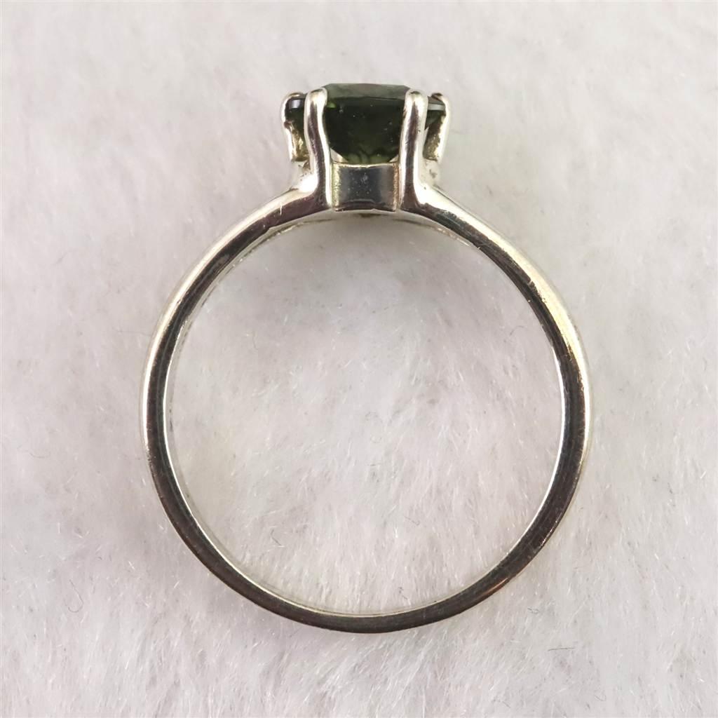 H&E社　モルダバイト 6mmトライアングルカット リング 10号  1.8ｇ 現品 #60573 | 6枚目