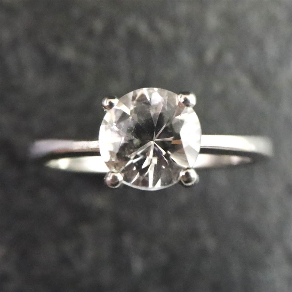 ブラジル産 フェナカイト 6.5mmラウンドカット リング 鑑別書付 13.5号 #859761枚目の画像