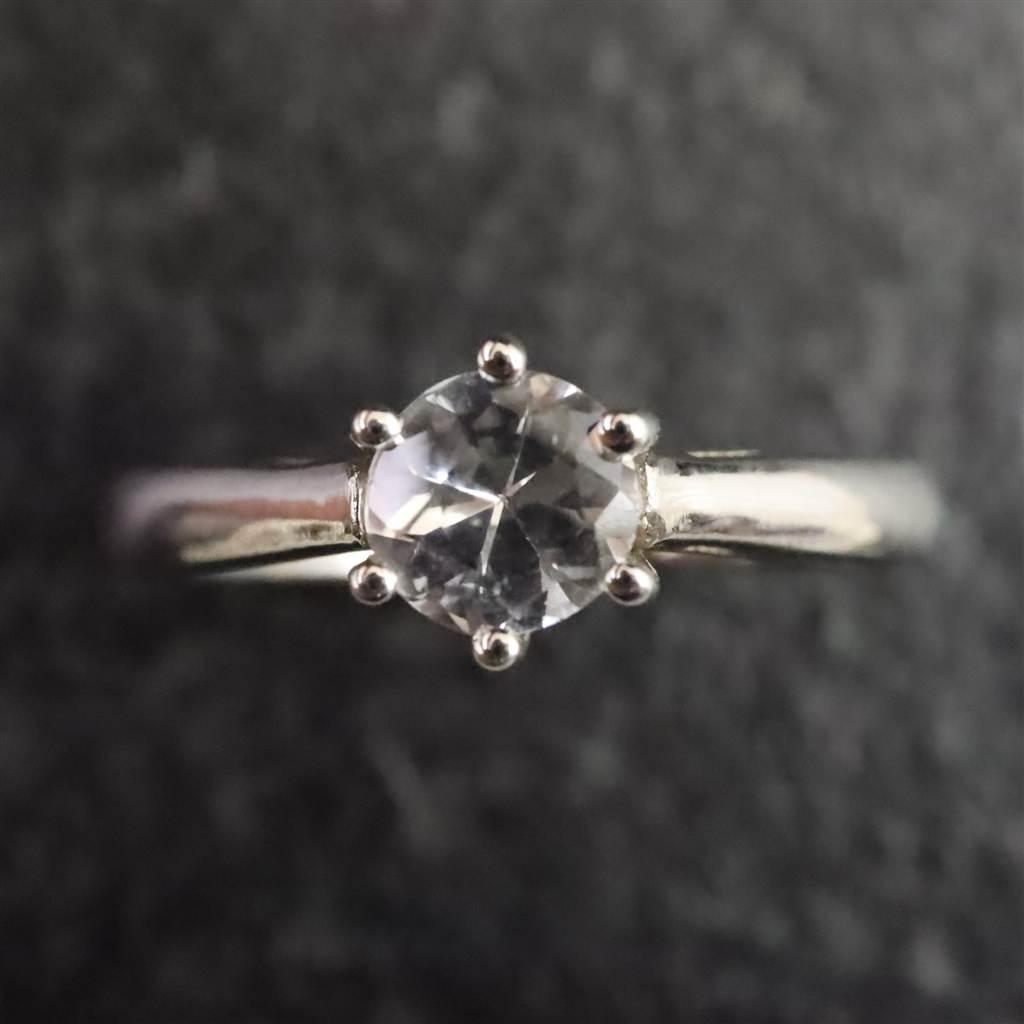 ブラジル産 フェナカイト 5mmラウンドカット リング 鑑別書付 13号 #72089