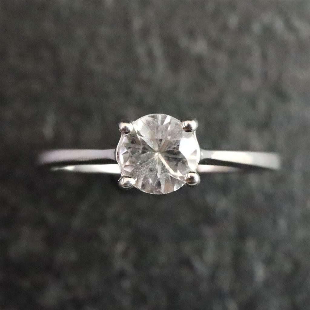 ブラジル産 フェナカイト 5mmラウンドカット リング 鑑別書付 13号 #983211枚目の画像