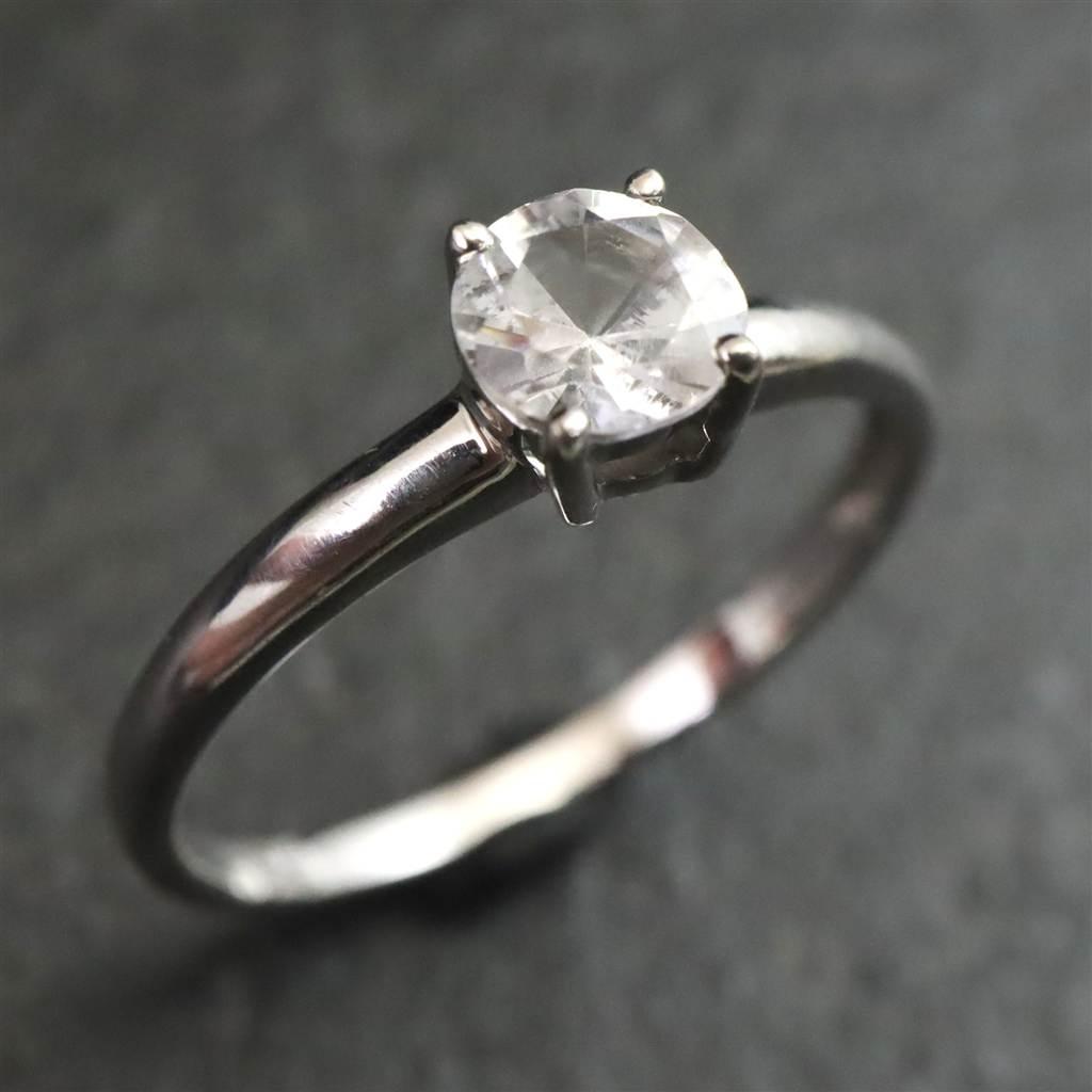 ブラジル産 フェナカイト 4.7mmラウンドカット リング 鑑別書付 11号 #69794 | 2枚目