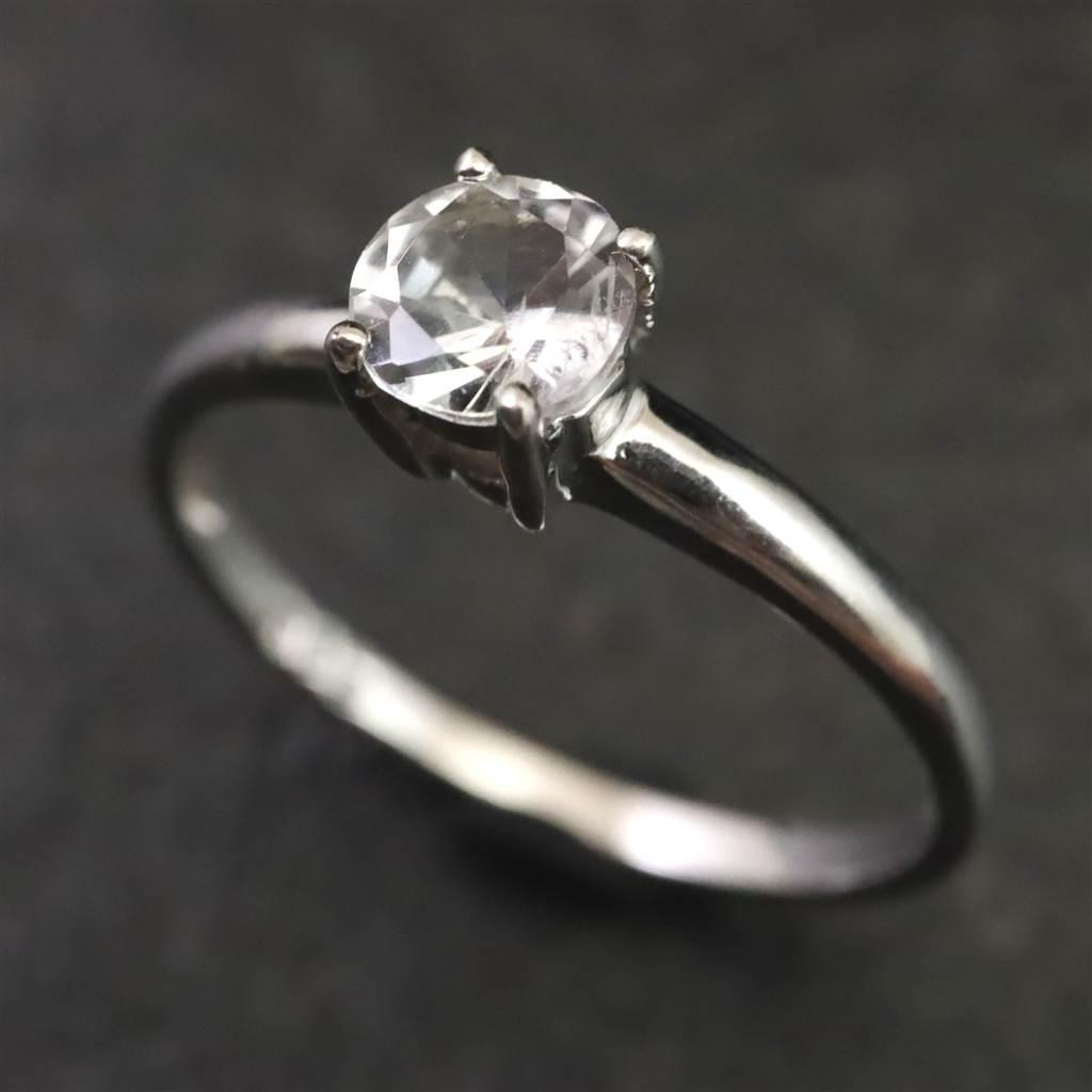 ブラジル産 フェナカイト 4.7mmラウンドカット リング 鑑別書付 11号 #69794 | 3枚目