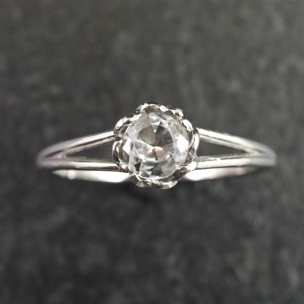 ブラジル産 フェナカイト 5mmラウンドカット リング 鑑別書付 18号 #122501枚目の画像