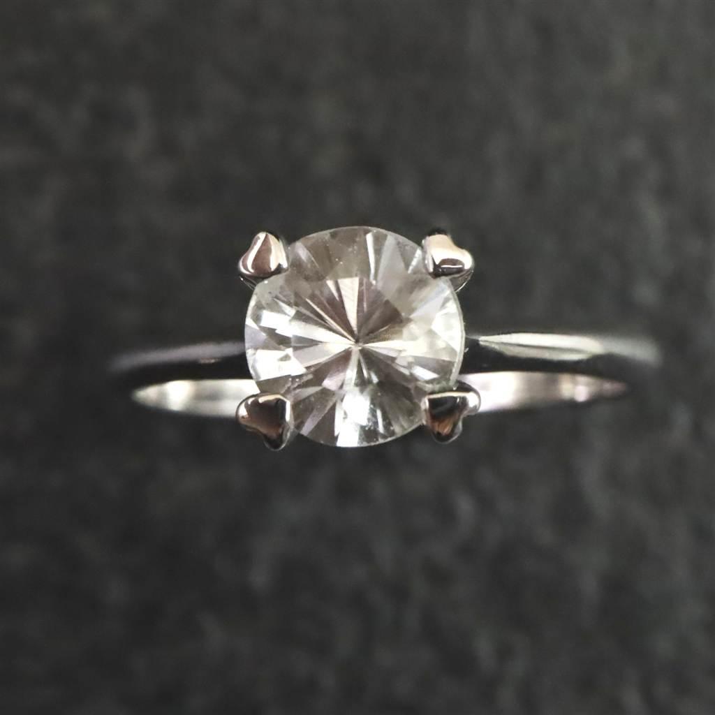 ブラジル産 フェナカイト 6.6mmラウンドカット リング 鑑別書付 15号 #510821枚目の画像