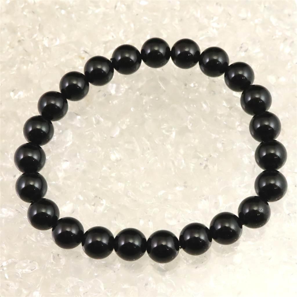 チベット産 天然モリオン水晶 4A  8mm玉 ブレスレット 19.8g #632261枚目の画像