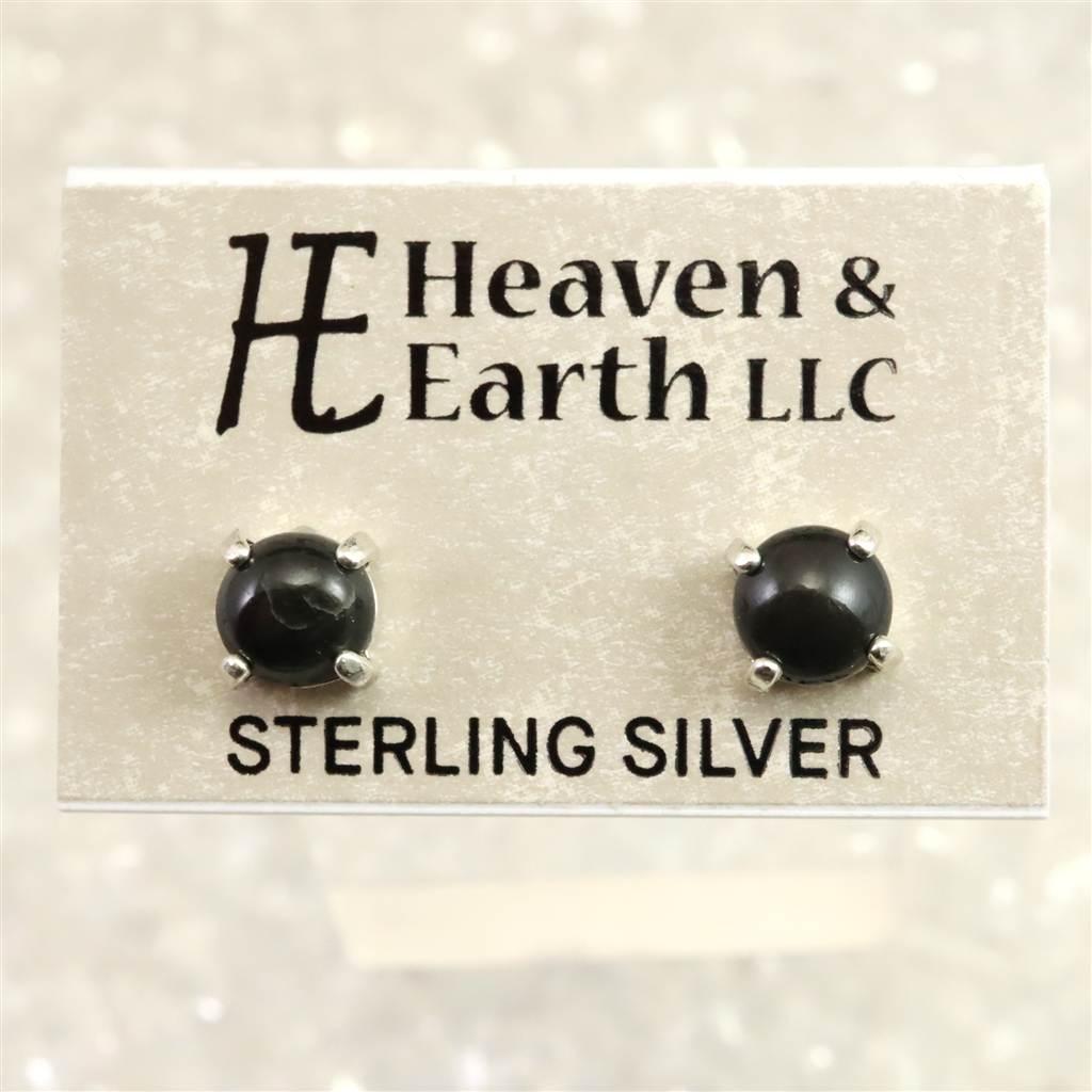 H&E社 マスターシャーマナイト 6mmラウンド ピアス   #62687