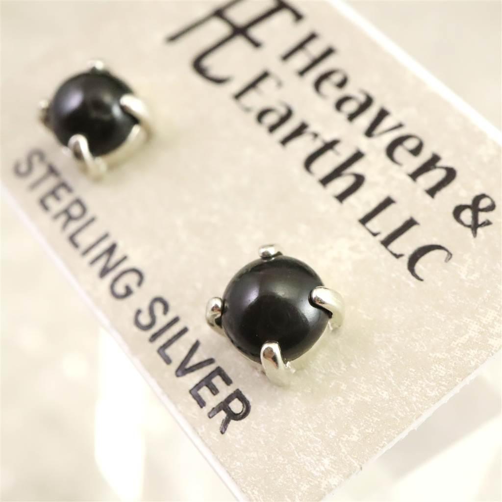 H&E社 マスターシャーマナイト 6mmラウンド ピアス   #62687 | 3枚目