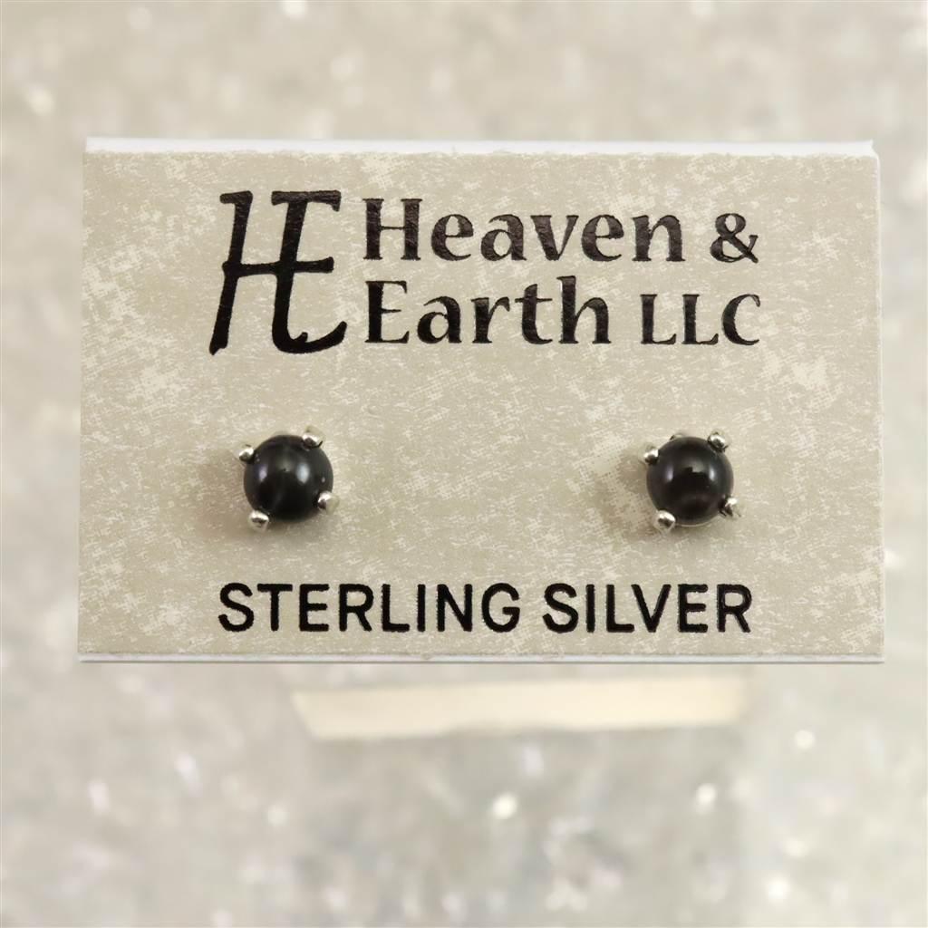 H&E社 マスターシャーマナイト 4mmラウンド ピアス #131451枚目の画像