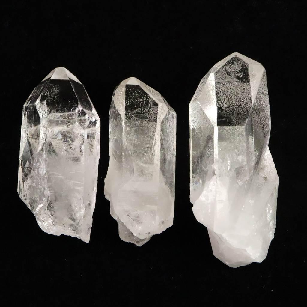ブラジル トマスゴンサガ産 水晶　原石 3本セット 107g #350821枚目の画像