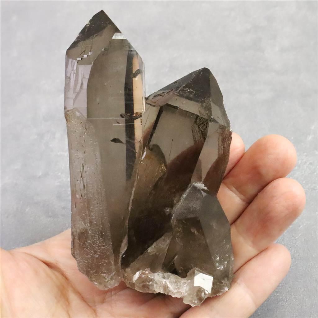 モンブラン産 煙水晶 セルフヒールド クラスター 235.5g #429811枚目の画像