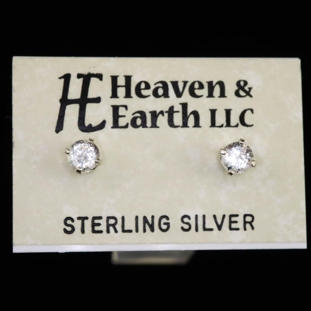 H&E社 アゼツライト 4mmラウンド ピアス  #80237