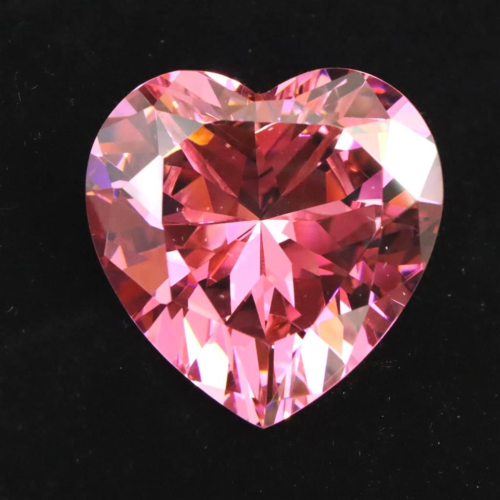 キュービックジルコニア CZ  30mm ハート ブリリアントカット ルース ピンク　 #13925
