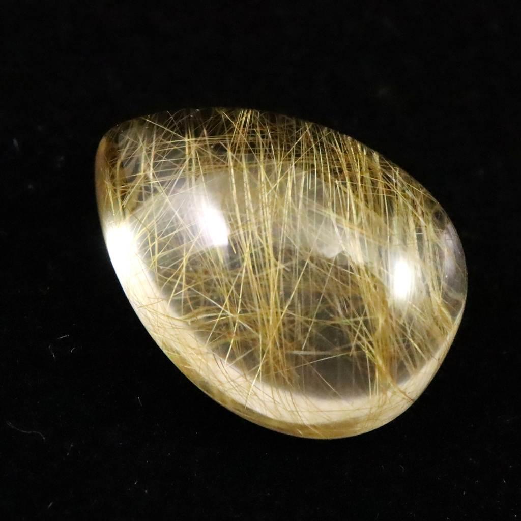 ヒマラヤ マニハール産 ゴールドルチル入り 水晶 ティアドロップ型 ルース 12.8ct #55179 | 2枚目