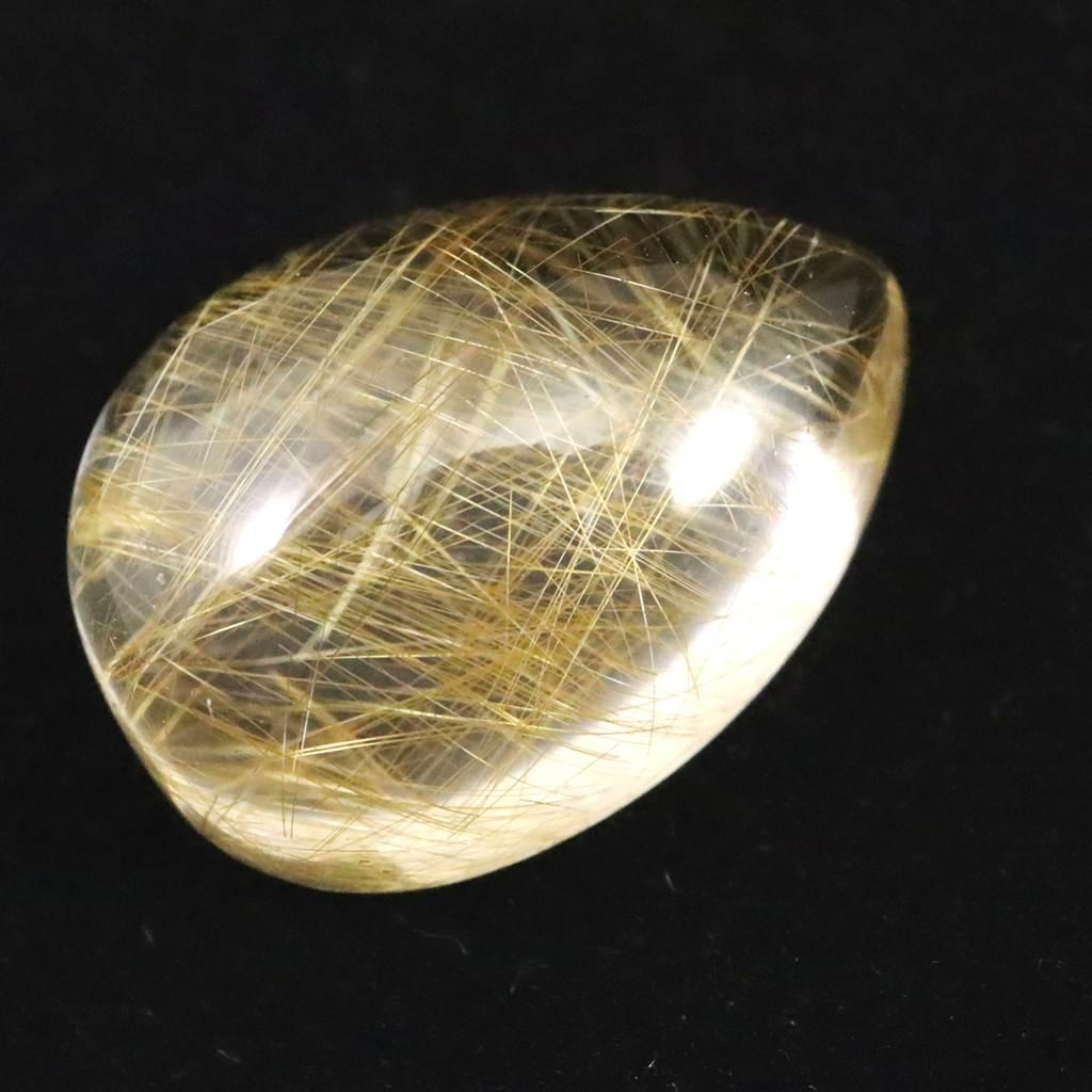 ヒマラヤ マニハール産 ゴールドルチル入り 水晶 ティアドロップ型 ルース 12.8ct #55179 | 3枚目