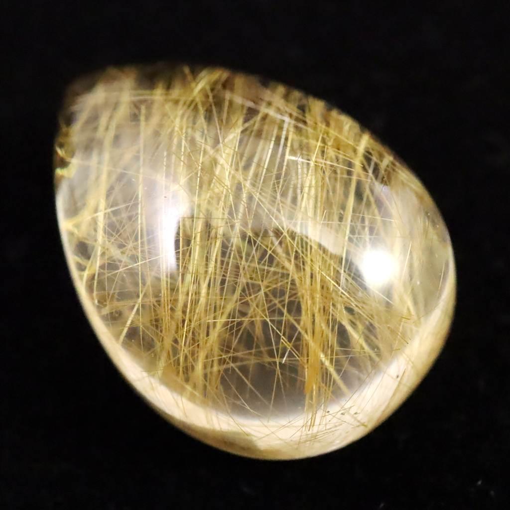 ヒマラヤ マニハール産 ゴールドルチル入り 水晶 ティアドロップ型 ルース 12.8ct #55179 | 6枚目