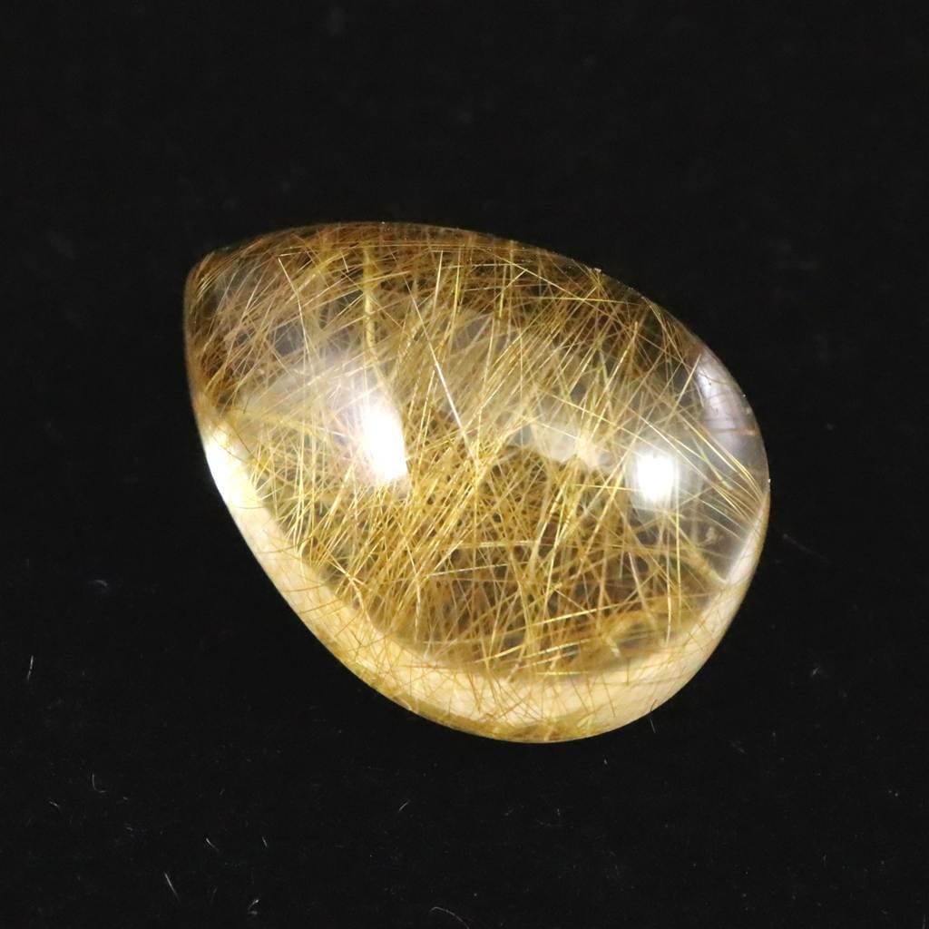 ヒマラヤ マニハール産 ゴールドルチル入り 水晶 ティアドロップ型 ルース 11.7ct #79580 | 2枚目